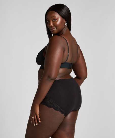 Superslip maxi de encaje, Negro