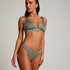 Braguita de Bikini de Corte Alto Scallop, Verde