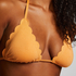 Top de bikini triangular Scallop Lurex, Naranja