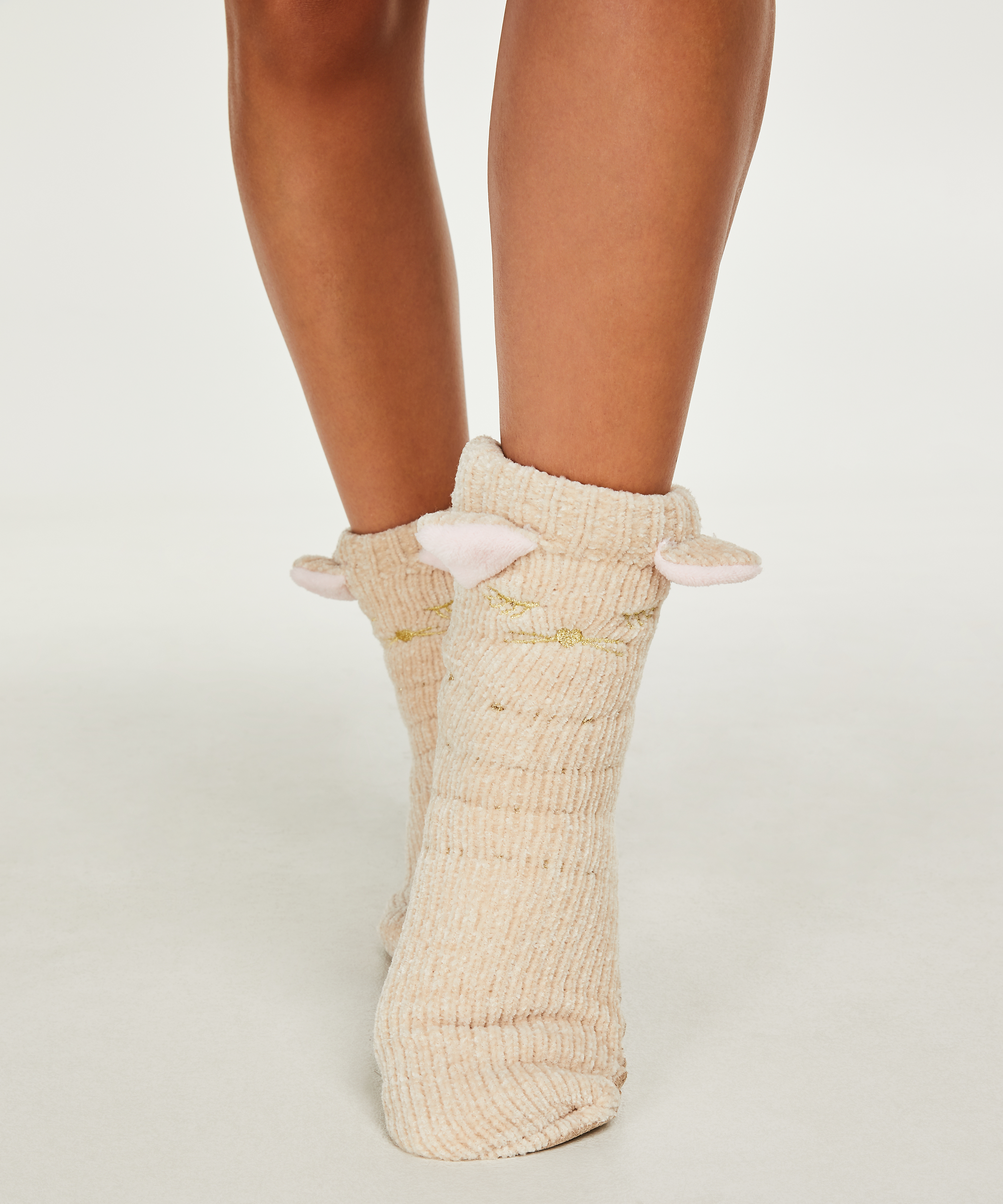 Calcetines zapatilla Fluffy, Blanco, main