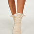 Calcetines zapatilla Fluffy, Blanco