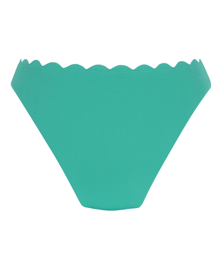 Braguita de Bikini de Corte Alto Scallop, Verde