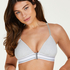 Bralette triangular preformada de algodón Casey, Gris