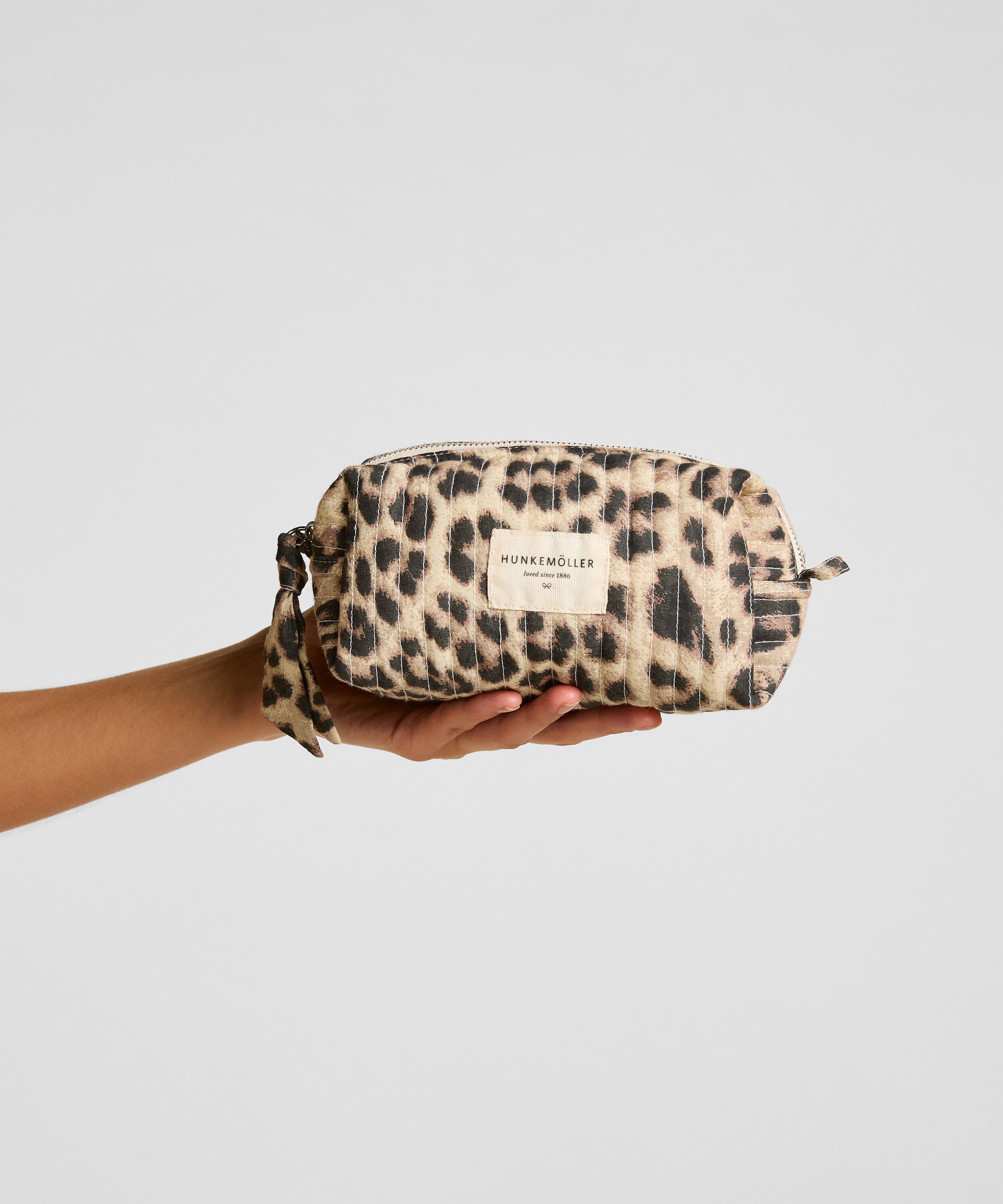 Neceser de Maquillaje Pequeño Leopardo, Beige