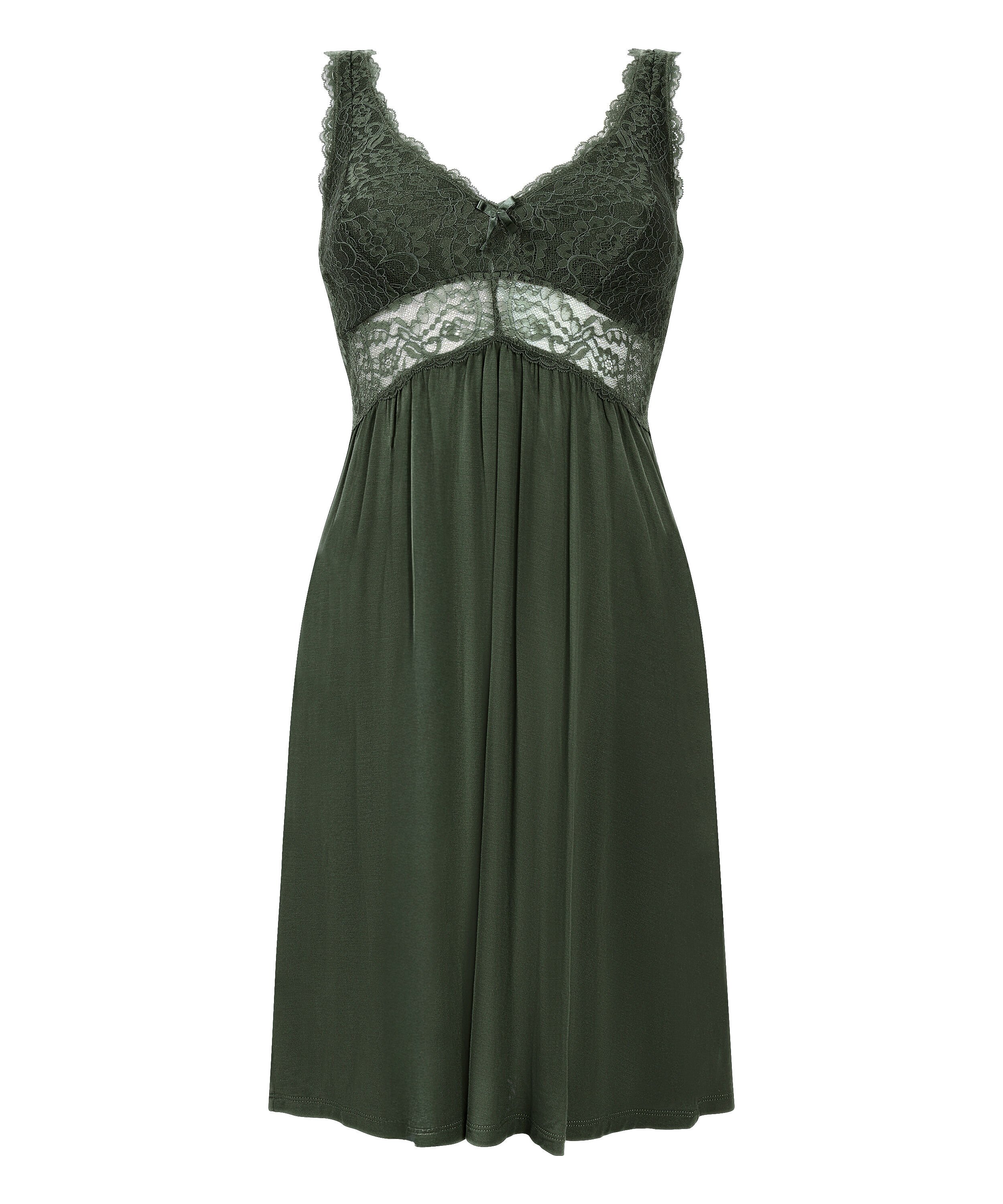 Vestido lencero Nora Lace, Verde