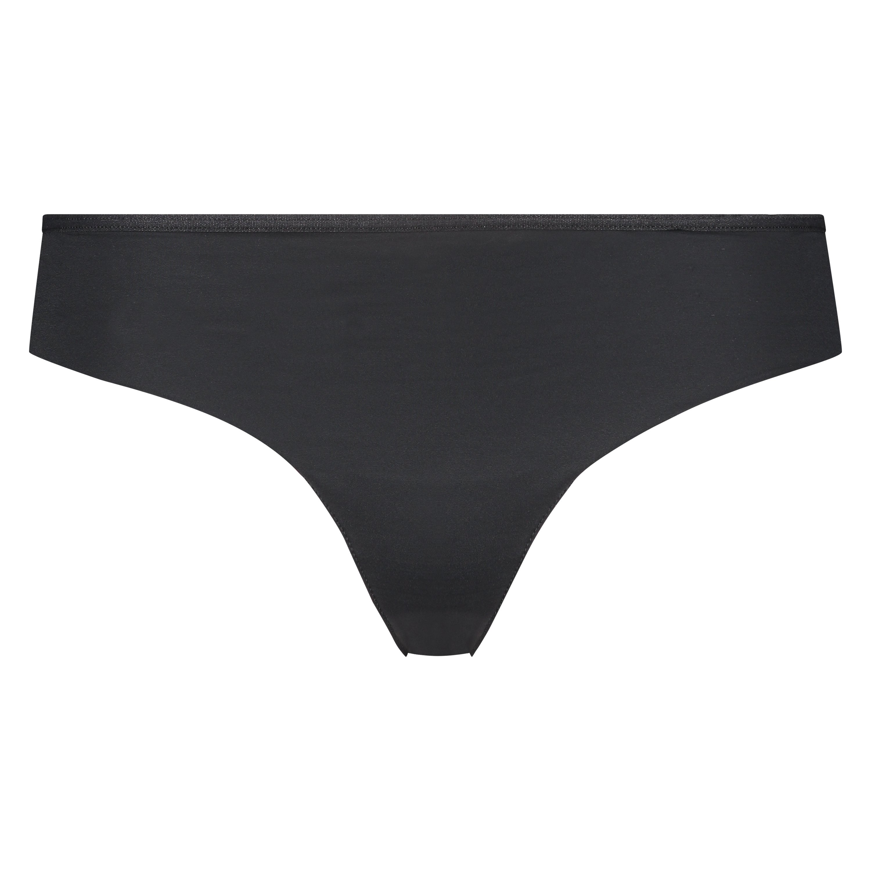 Invisible Tanga Lace Back, Negro, main