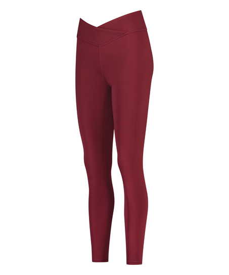 HKMX Leggings cruzados de talle alto, Rojo