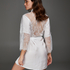 Kimono de sat&eacute;n Lily, Blanco