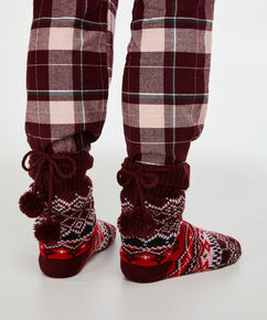 Calcetines zapatilla Fairisle, Rojo