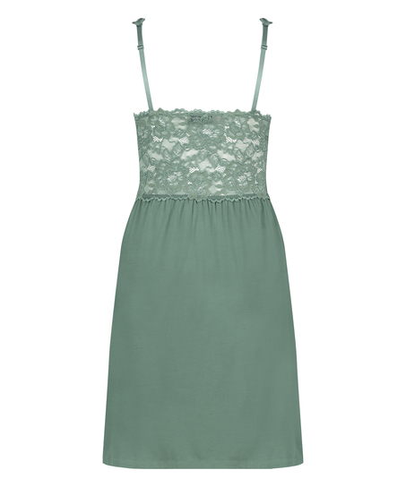 Vestido lencero Nora Lace, Verde
