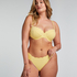 Top de bikini con aros, sin tiras y acolchado Scallop Copa E +, Amarillo