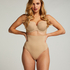 Tanga reafirmante de corte alto seamless, Beige