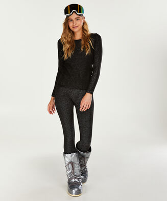 Leggings deportivos de cintura baja HKMX, Negro