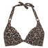 Top de bikini de aros push-up preformado Leopard, Beige