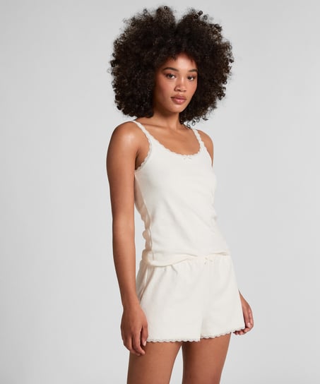 Short en pointelle, Blanco