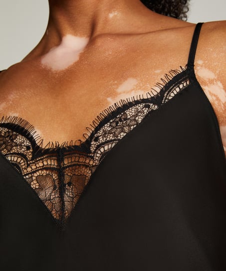 Vestido lancero Satin, Negro