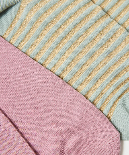 2 Pares Calcetines Algod&oacute;n, Rosa