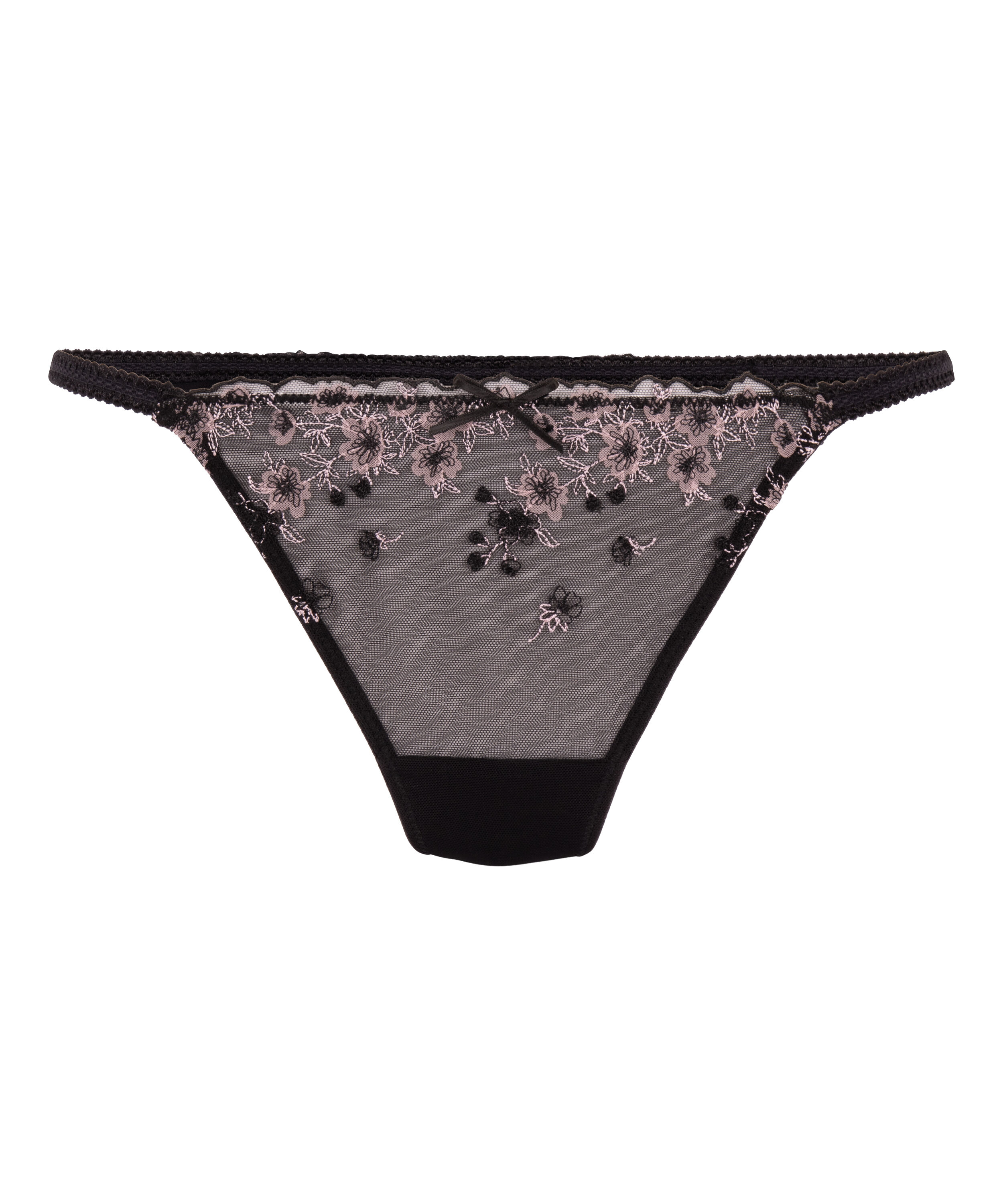 Tanga Chloe de tiro alto, Negro