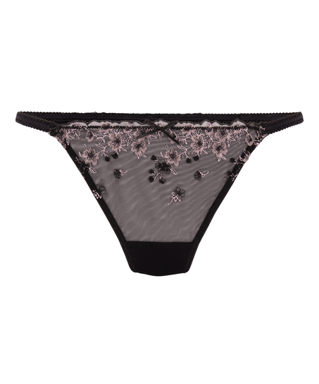 Tanga Chloe de tiro alto, Negro