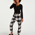 Pantal&oacute;n de pijama Petite Twill Check, Negro