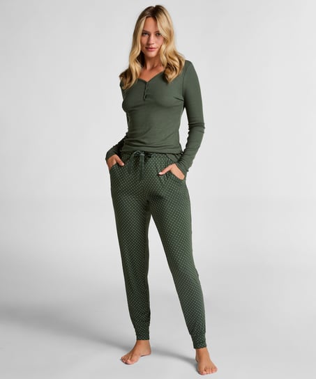 Pantal&oacute;n de pijama Jersey, Verde
