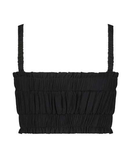 Crop top Ruched, Negro
