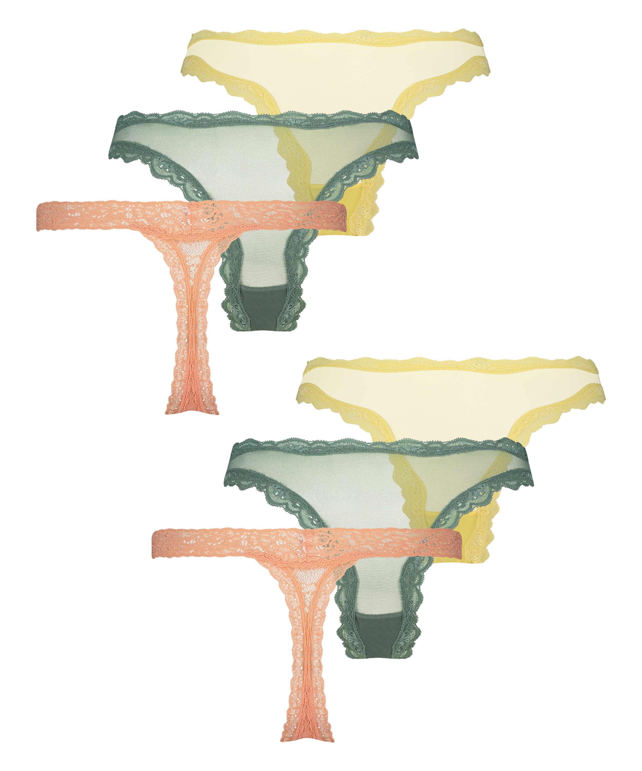 Lote de 6 braguitas brasileñas, Amarillo, main