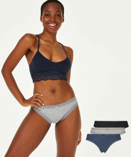 3 pares de braquitas coquetas, Azul