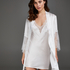Kimono de sat&eacute;n Lily, Blanco
