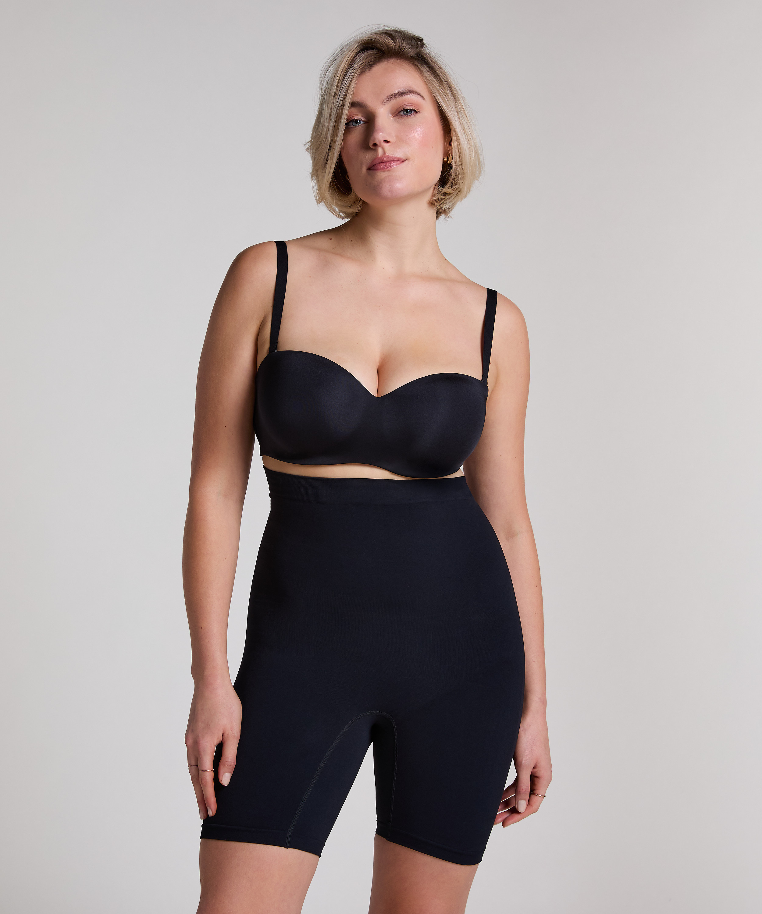 ﻿Faja correctora sin costuras para muslos, Negro, main