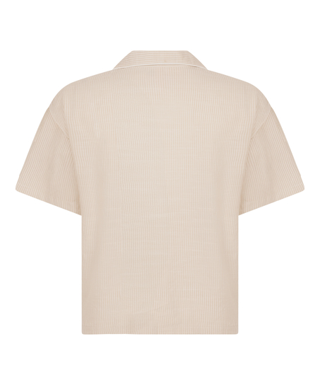 Top a rayas de algod&oacute;n Jacket, Beige