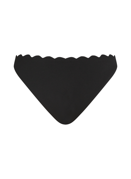 Braguita de Bikini de Corte Alto Scallop, Negro