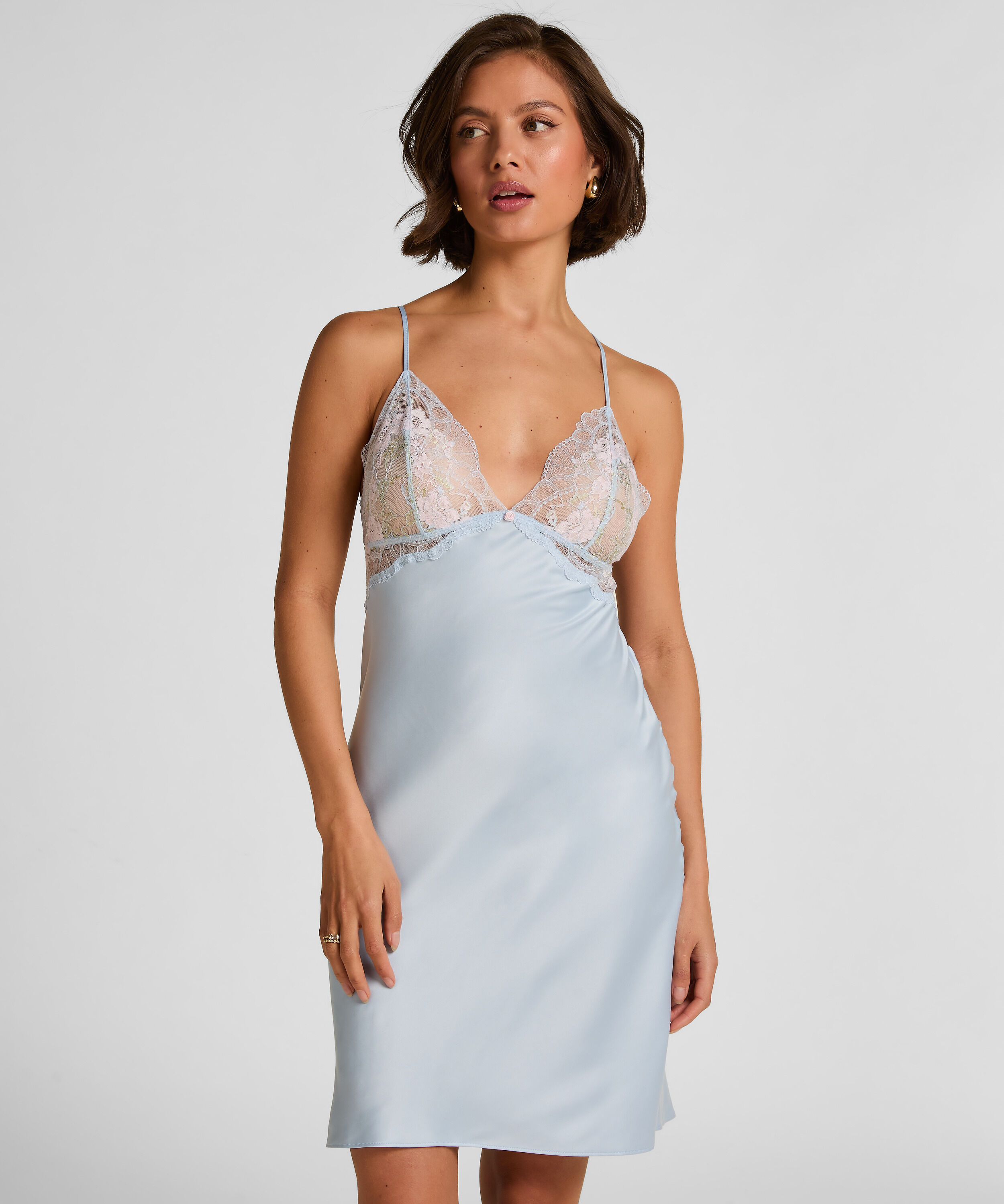 Camisón Satinado Miri, Azul