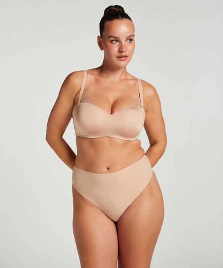 Sujetador push-up de aros sin tirantes y preformado Smooth, Beige