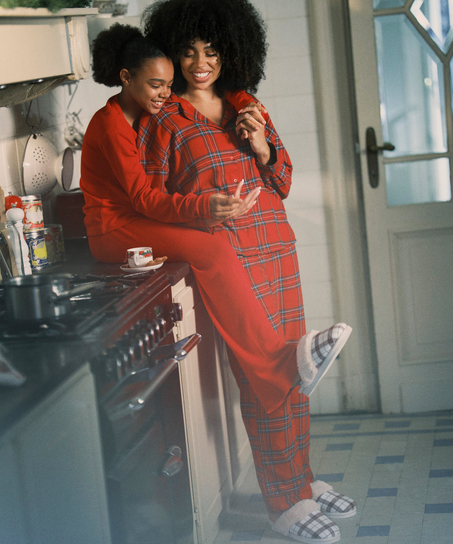 Pantal&oacute;n Jersey Cepillado, Rojo