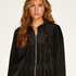 Chaqueta con capucha de terciopelo, Negro