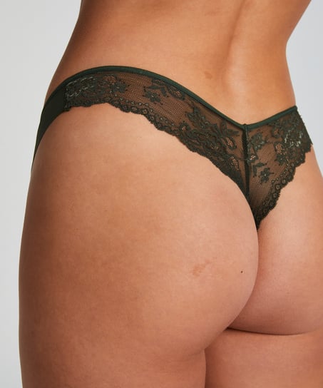 Invisible Tanga Lace Back, Verde