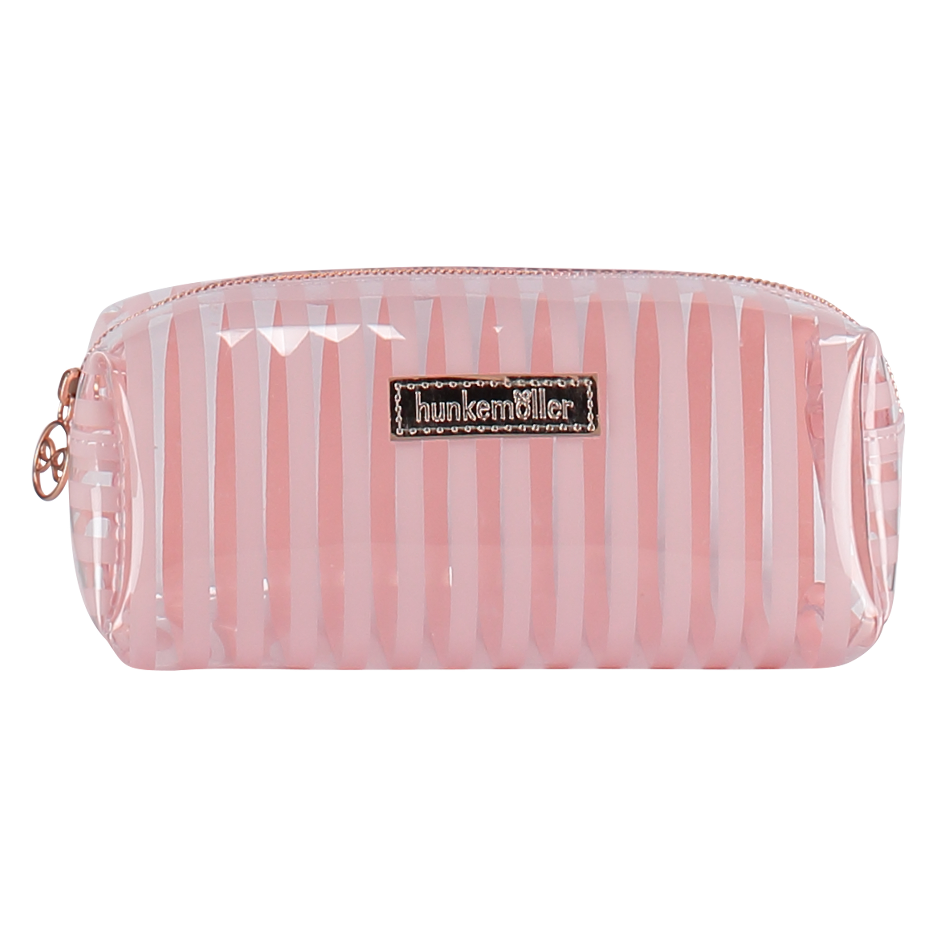 Neceser de maquillaje Stripe Plastic, Rosa, main