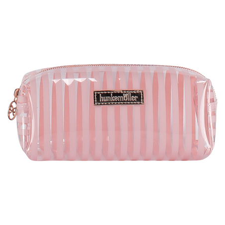 Neceser de maquillaje Stripe Plastic, Rosa