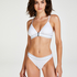Bralette triangular preformada de algod&oacute;n Casey, Blanco