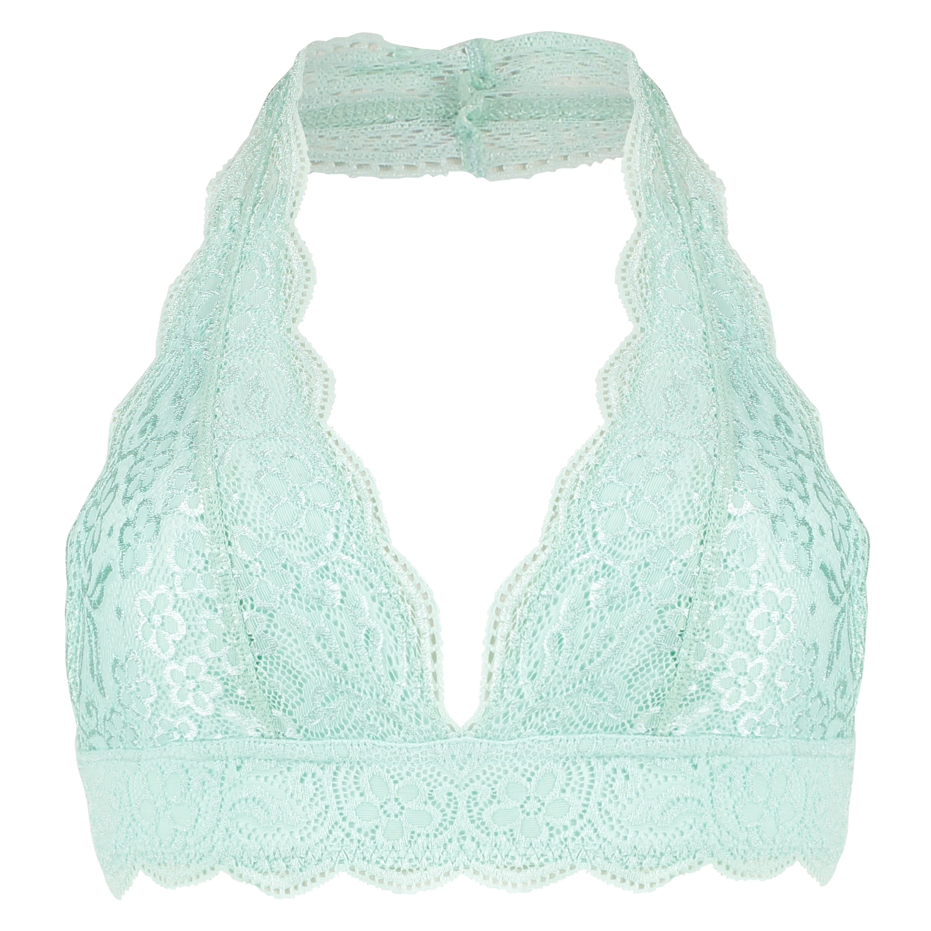 Sujetador bralette Halter Lace, Verde, main