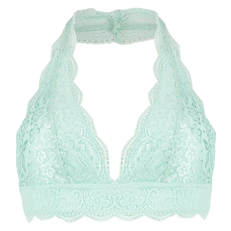 Sujetador bralette Halter Lace, Verde