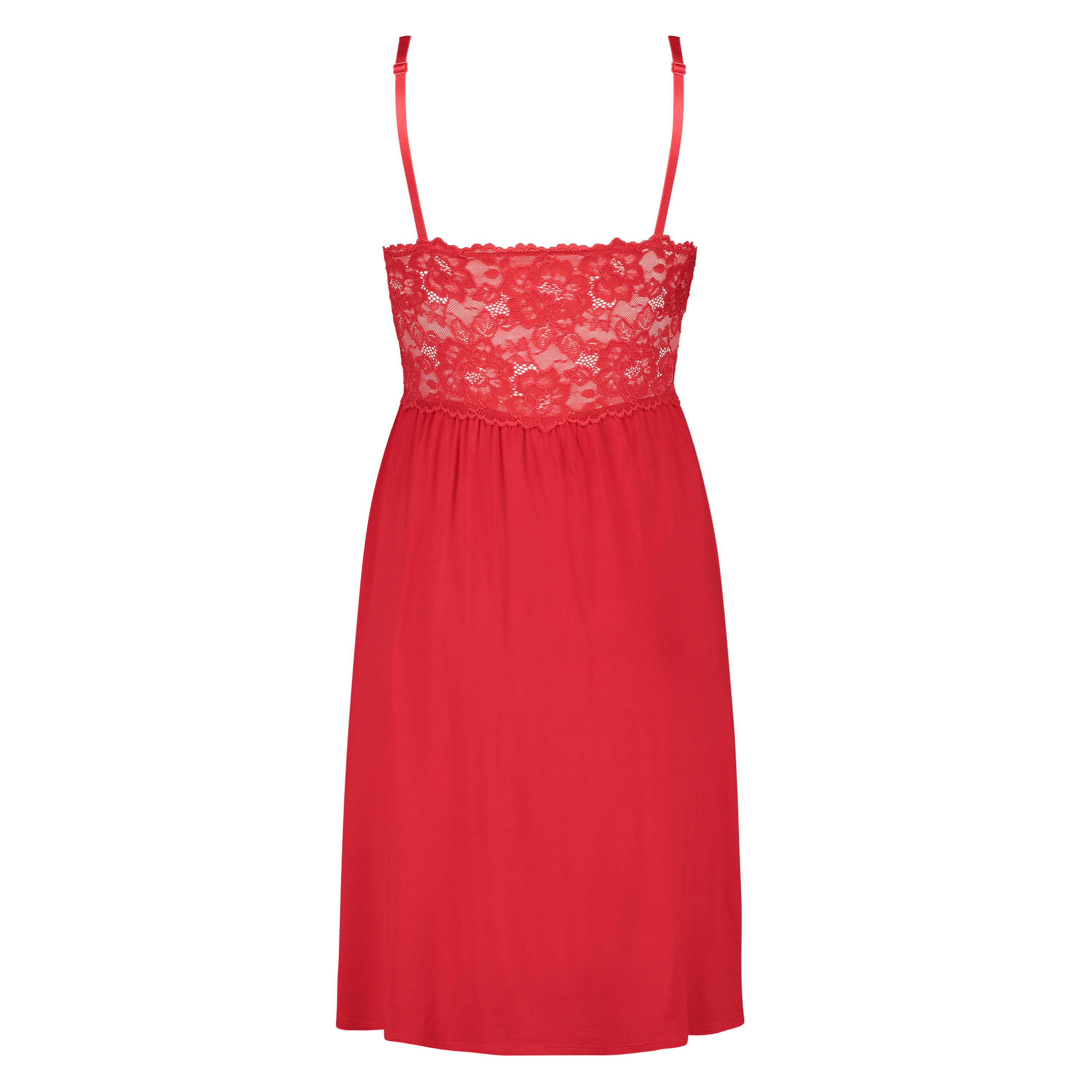 Vestido lencero Nora Lace, Rojo, main