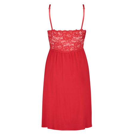 Vestido lencero Nora Lace, Rojo