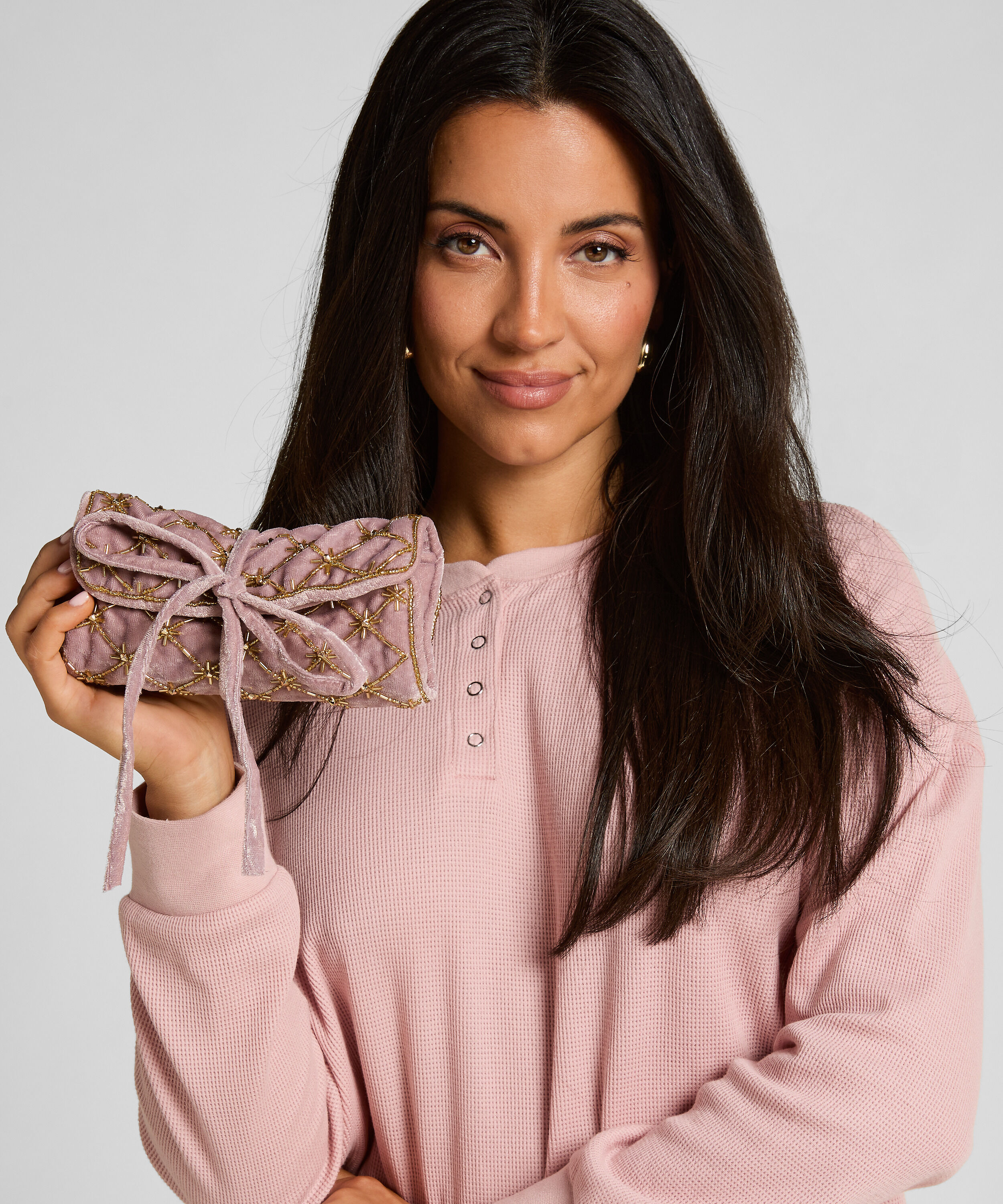 Estuche de bisutería con cuentas, Rosa