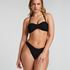 Braguita de Bikini de Corte Alto Crinkle, Negro