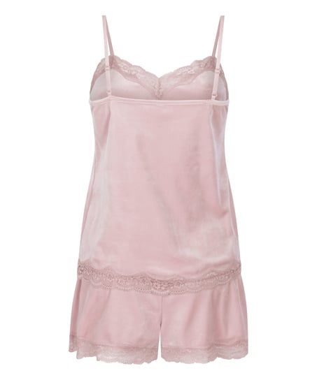 Camiseta top Velours Lace, Rosa