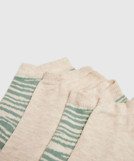 2 Pares Calcetines, Beige