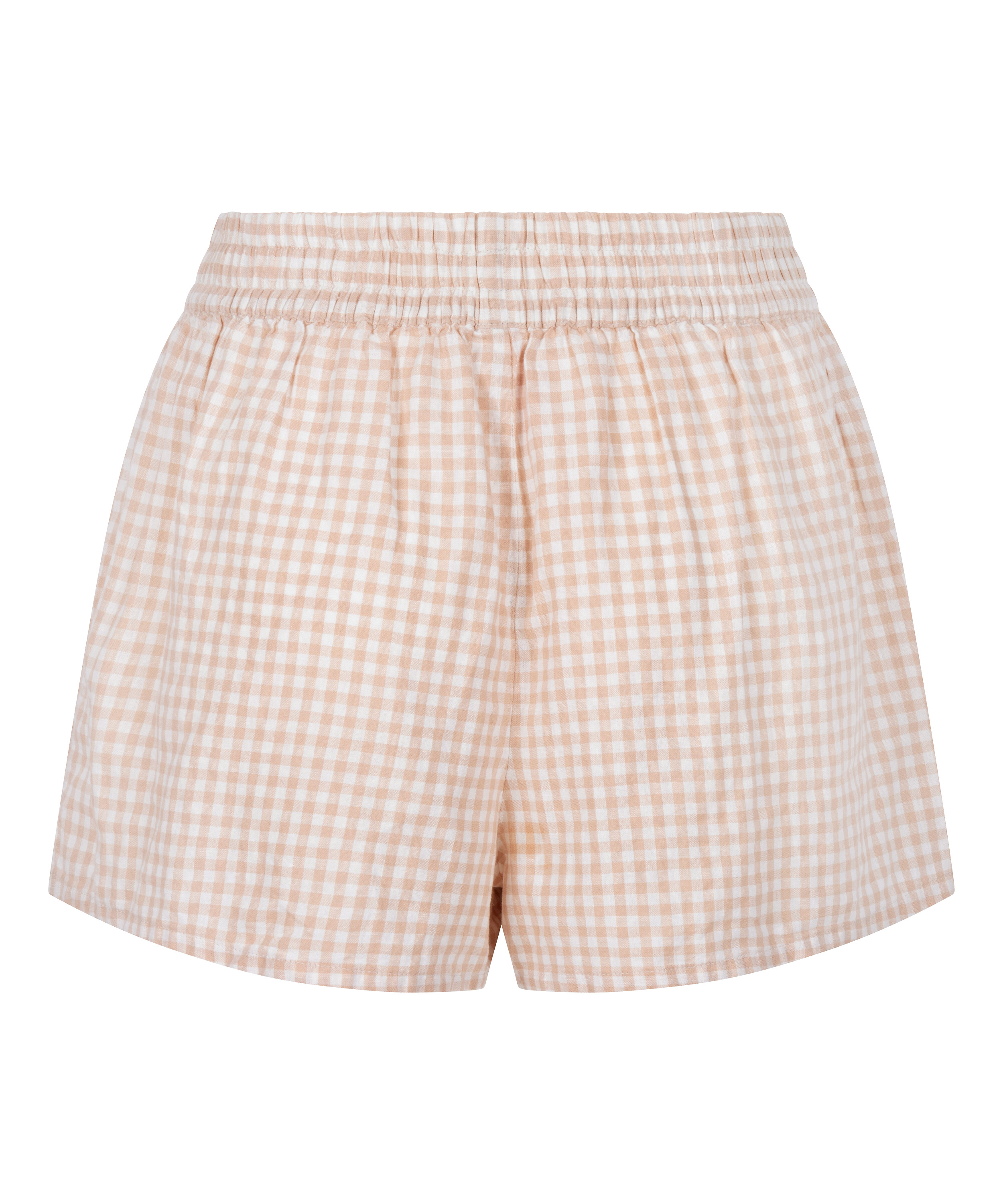 Shorts de lino a cuadros, Blanco, main