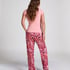 Top de pijama de manga corta Henley, Rosa